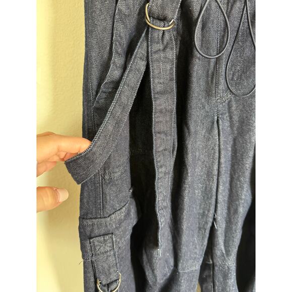 BDG Strappy Cargo Jean Dark Wash Size Medium Baggy Oversize Y2K - Picture 7 of 14